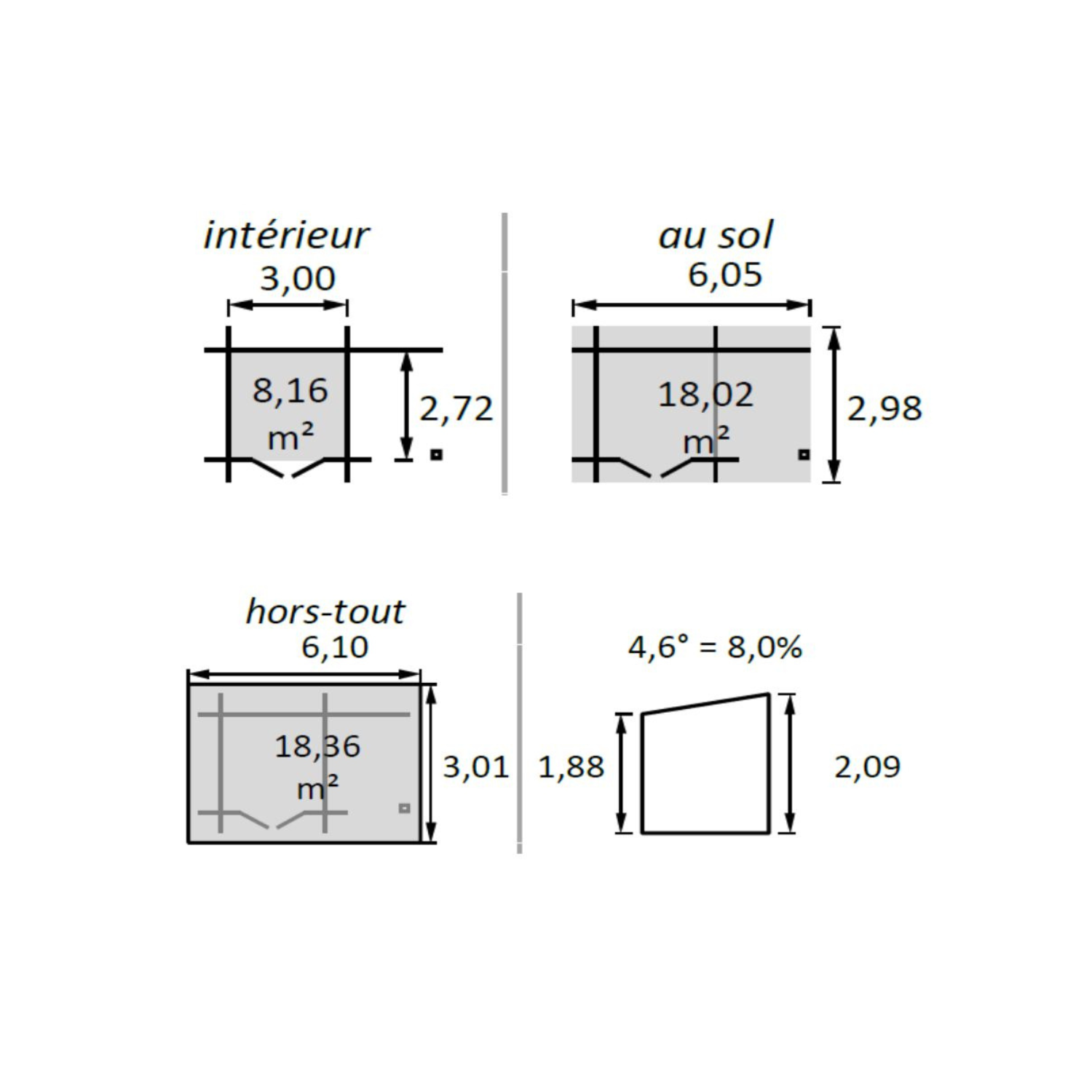 Casetta da giardino bois – 18,36 m2- Haut De Gamme – Prix usine – DESTOCKAGE - Miniature 2