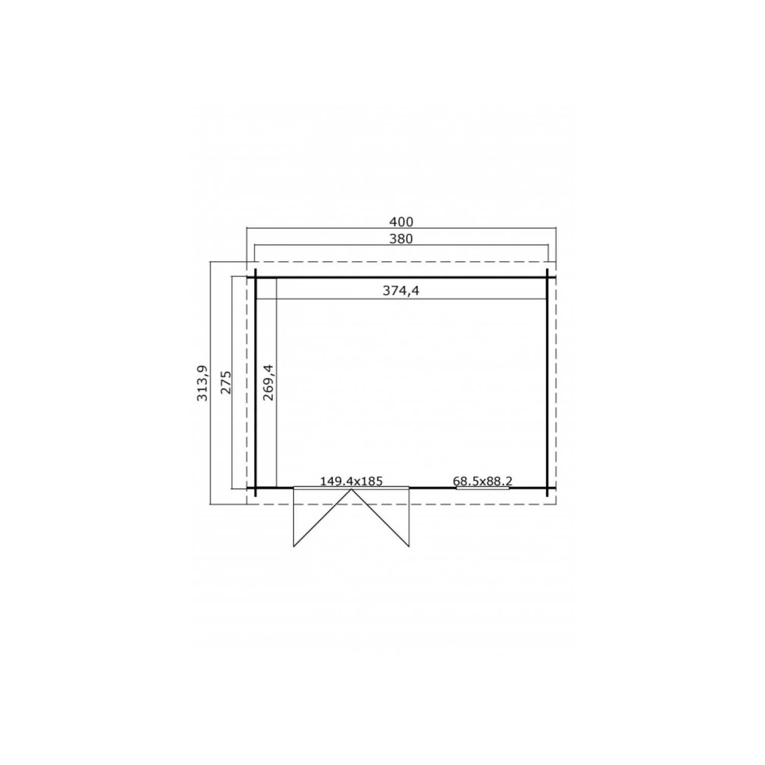 Abri de jardin SANTA FE 10m2 – 28mm - Miniature 2