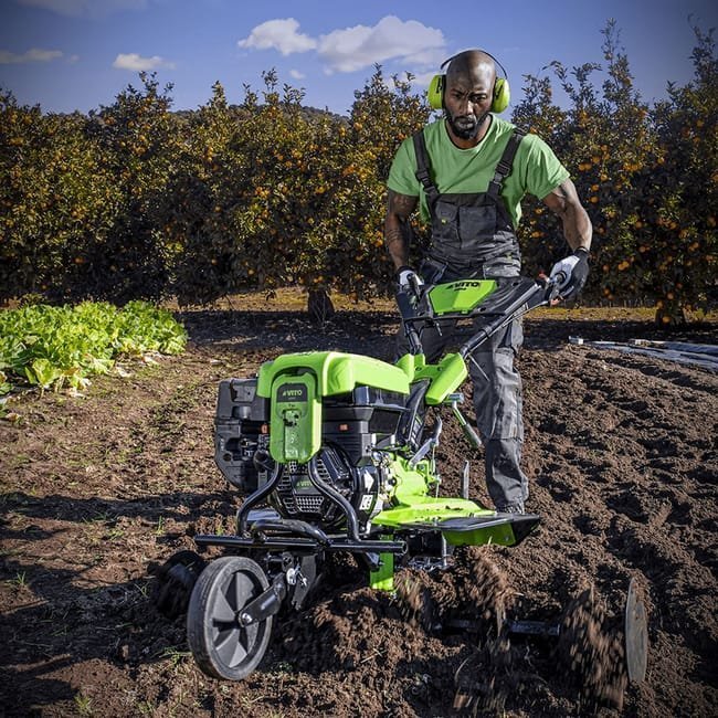Motozappa à essence 7CV 4T 5200W 212 cm3 Motobineuse avec Fraises et Butteur VITO - Miniature 2