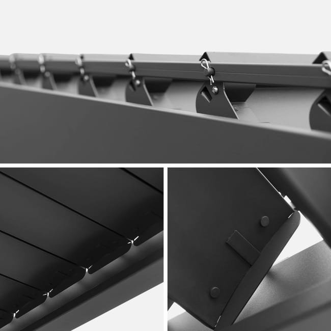 Pergola Bioclimatique gris anthracite 300x600cm. aluminium à lames orientables + 2 stores 3m TRIOMPHE 6X3M + 2 STORES 3M - Miniature 3