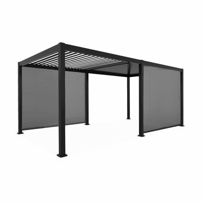 Pergola Bioclimatique gris anthracite 300x600cm. aluminium à lames orientables + 2 stores 3m TRIOMPHE 6X3M + 2 STORES 3M - Miniature 4