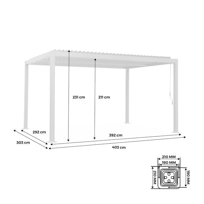 Pergola bioclimatique noir. aluminium et acier. 3x4m. lames orientables PALACE 4X3M - Miniature 5